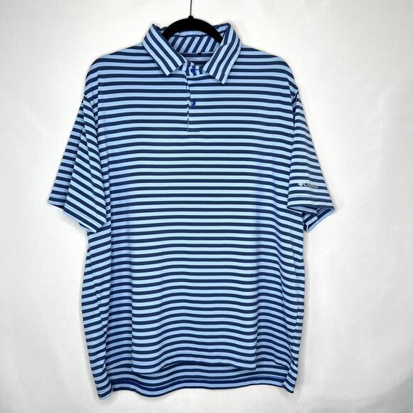 Columbia Men’s Blue Striped Size XL Dri Fit Polo Shirt Golf Outdoor - Picture 1 of 10